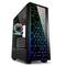SHARKOON LIT 100 ATX-behuizing met 2 USB 3.0 RGB-poorten zonder zwarte voeding.