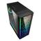 SHARKOON LIT 100 ATX-behuizing met 2 USB 3.0 RGB-poorten zonder zwarte voeding.