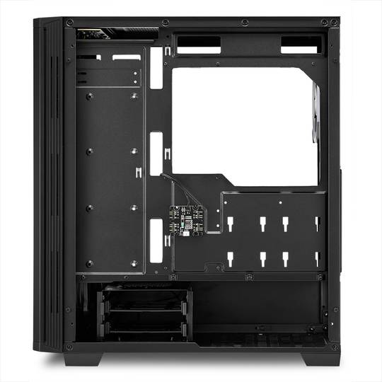 SHARKOON LIT 100 ATX-behuizing met 2 USB 3.0 RGB-poorten zonder zwarte voeding.