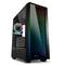 Caixa SHARKOON LIT 200 ATX com 2 portas USB 3.0 e RGB sem fonte de alimentação na cor preta.