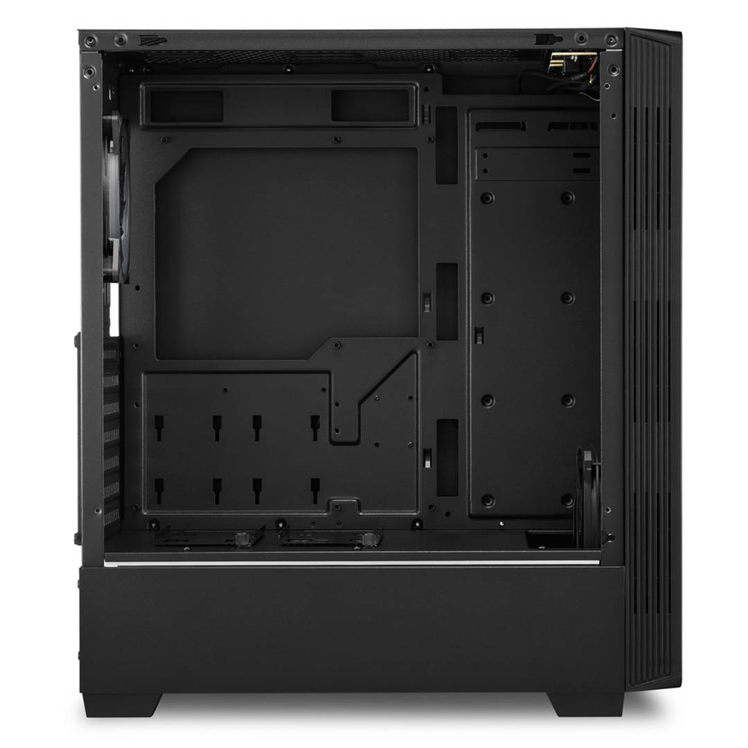 Caixa SHARKOON LIT 200 ATX com 2 portas USB 3.0 e RGB sem fonte de alimentação na cor preta.