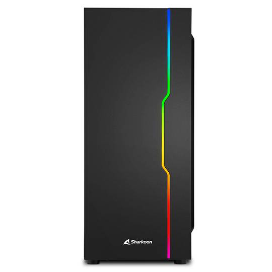 Caja ATX SHARKOON RGB Slider con 2 Puertos USB 3.0 y 1 Puerto USB 2.0 sin Fuente de Alimentación, Color Negro.