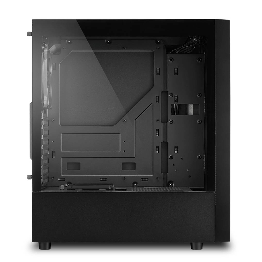 Caja ATX SHARKOON RGB Slider con 2 Puertos USB 3.0 y 1 Puerto USB 2.0 sin Fuente de Alimentación, Color Negro.