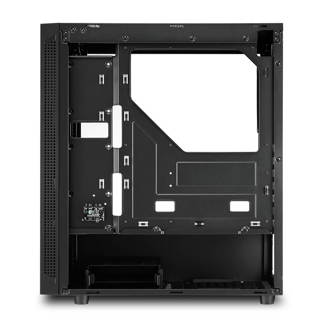 Caja ATX SHARKOON RGB Slider con 2 Puertos USB 3.0 y 1 Puerto USB 2.0 sin Fuente de Alimentación, Color Negro.