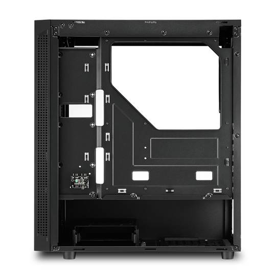 Caja ATX SHARKOON RGB Slider con 2 Puertos USB 3.0 y 1 Puerto USB 2.0 sin Fuente de Alimentación, Color Negro.
