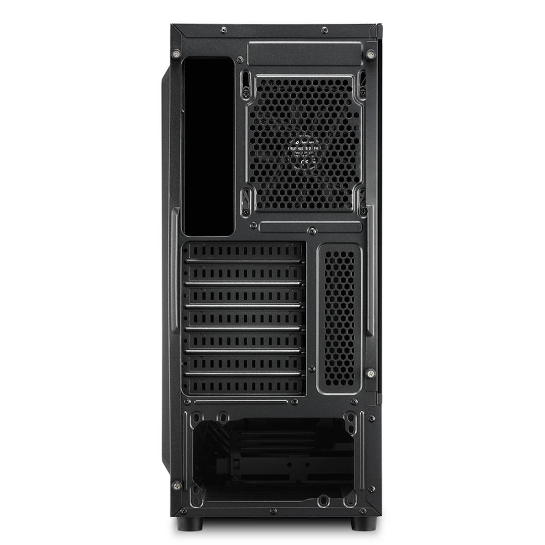 Caja ATX SHARKOON RGB Slider con 2 Puertos USB 3.0 y 1 Puerto USB 2.0 sin Fuente de Alimentación, Color Negro.