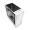 SHARKOON RGB Slider ATX-behuizing met 2 USB 3.0-poorten en 1 USB 2.0-poort zonder voeding, witte kleur.