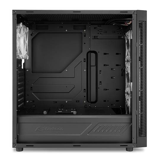 SHARKOON TG6M ATX-behuizing met 2 USB 3.0-poorten en 2 USB 2.0-poorten zonder RGB-lichtbron.