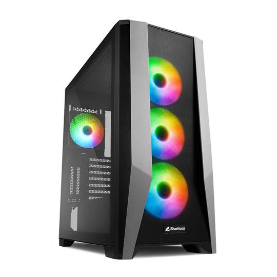 SHARKOON TG7M ATX Gehäuse mit 2 USB 3.0 Ports ohne Netzteil.