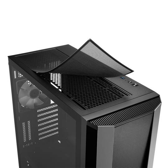 SHARKOON TG7M ATX Gehäuse mit 2 USB 3.0 Ports ohne Netzteil.