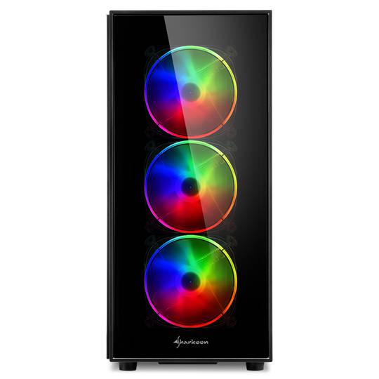 Boîtier ATX SHARKOON TG5 Pro avec 2 ports USB 3.0 et 2 ports USB 2.0 sans source de lumière RVB.