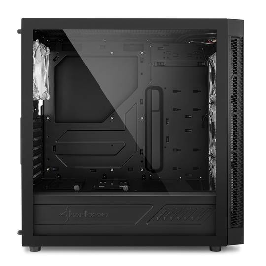 Boîtier ATX SHARKOON TG5 Pro avec 2 ports USB 3.0 et 2 ports USB 2.0 sans source de lumière RVB.