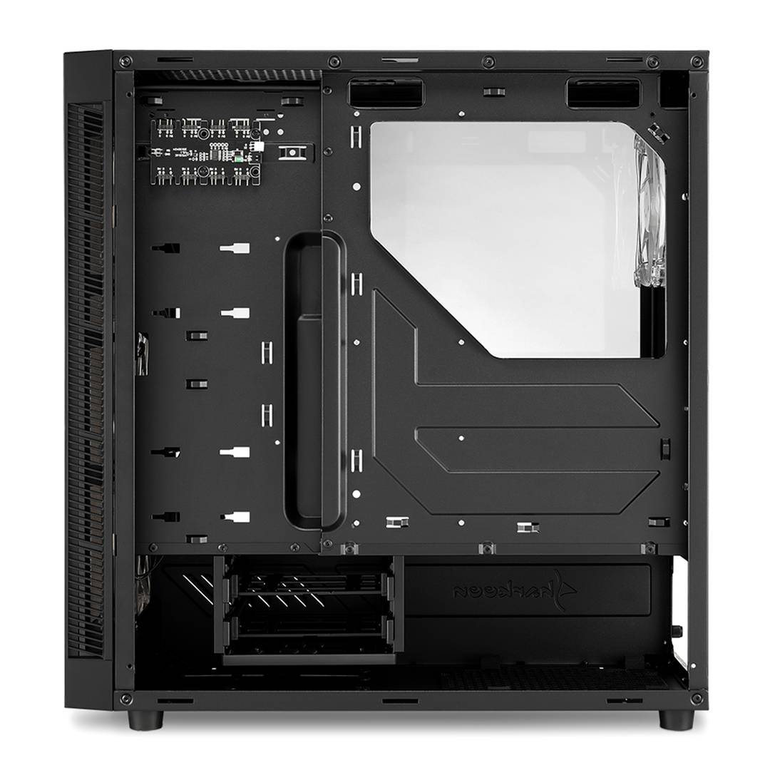 Boîtier ATX SHARKOON TG5 Pro avec 2 ports USB 3.0 et 2 ports USB 2.0 sans source de lumière RVB.