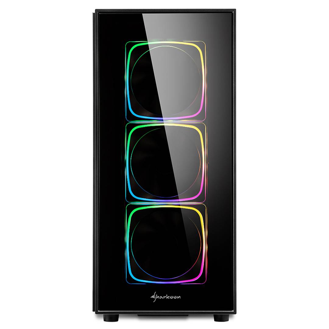 Custodia SHARKOON TG6 ATX con 2 porte USB 3.0 e 2 porte USB 2.0 senza sorgente luminosa RGB.