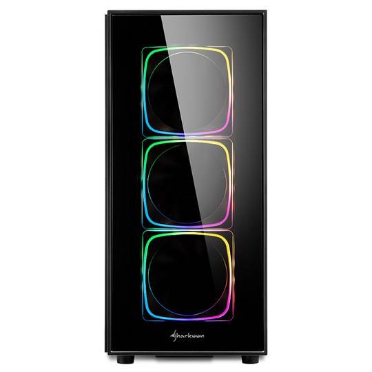 Custodia SHARKOON TG6 ATX con 2 porte USB 3.0 e 2 porte USB 2.0 senza sorgente luminosa RGB.