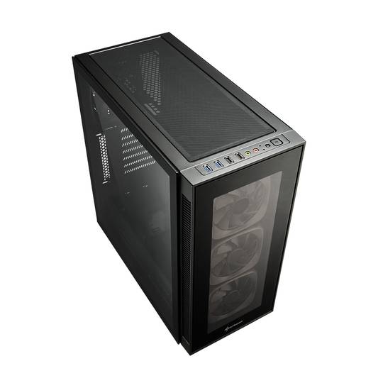 Custodia SHARKOON TG6 ATX con 2 porte USB 3.0 e 2 porte USB 2.0 senza sorgente luminosa RGB.