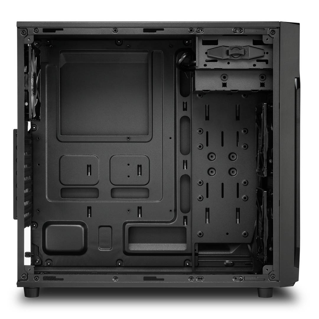 Sharkoon VG6-W ATX Gehäuse mit 2 USB 3.0 Ports ohne grünes Netzteil.