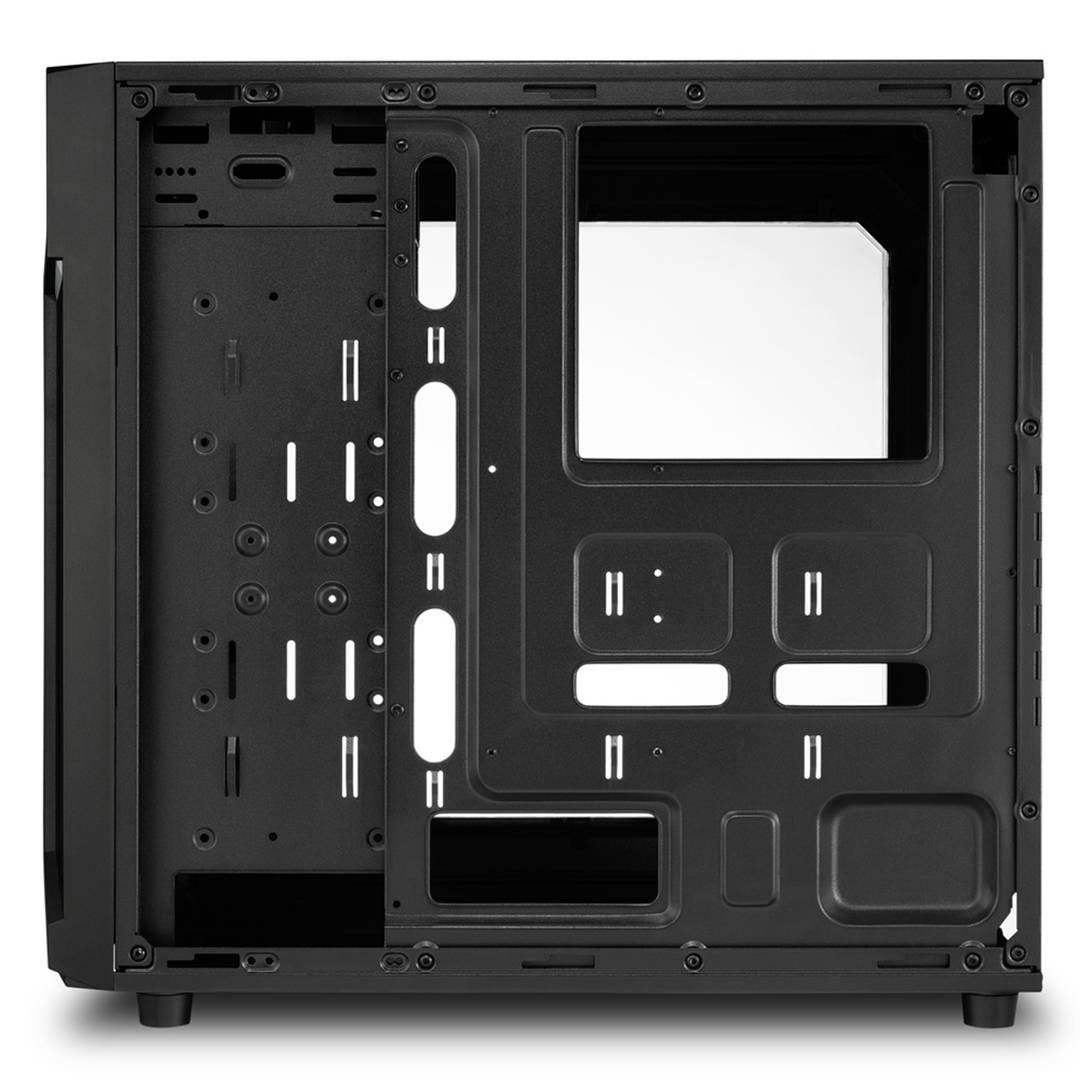 Sharkoon VG6-W ATX Gehäuse mit 2 USB 3.0 Ports ohne grünes Netzteil.