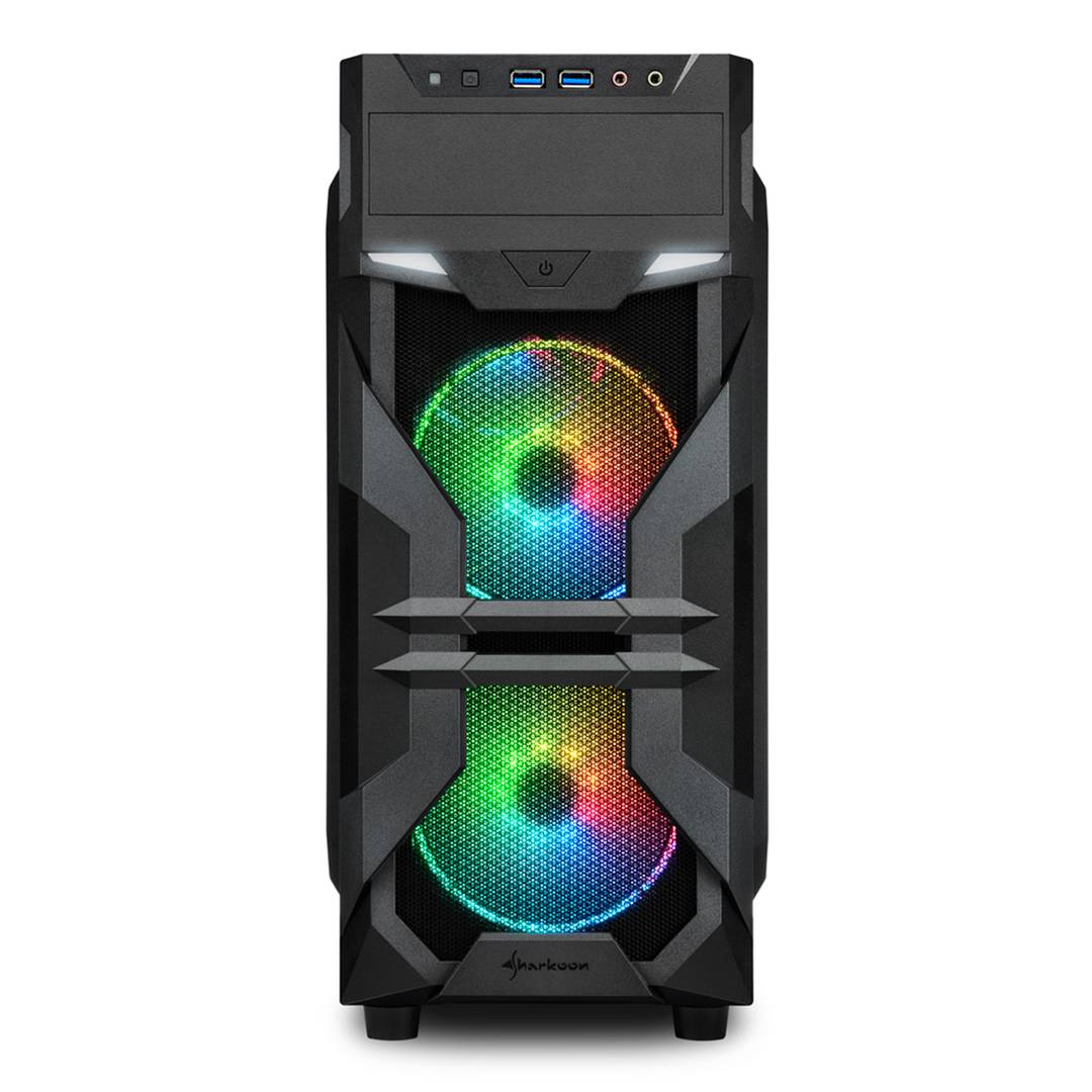 Caja ATX Sharkoon VG7-W con 2 Puertos USB3.0 sin Fuente de Luz RGB.