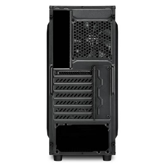 Sharkoon VG7-W ATX Gehäuse mit 2 USB3.0 Ports und 2 USB2.0 Ports ohne blaues Netzteil.