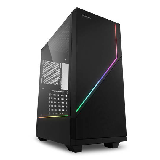 Boîtier Sharkoon RGB Flow ATX avec 2 ports USB 3.0 sans alimentation.