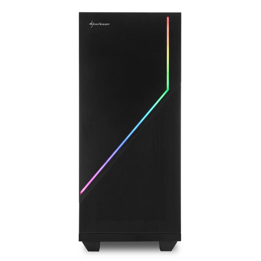 Boîtier Sharkoon RGB Flow ATX avec 2 ports USB 3.0 sans alimentation.