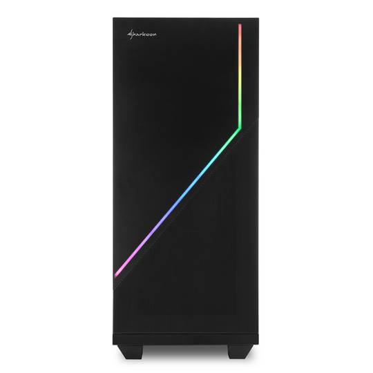 Boîtier Sharkoon RGB Flow ATX avec 2 ports USB 3.0 sans alimentation.
