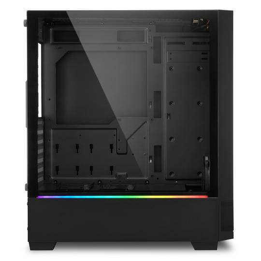 Boîtier Sharkoon RGB Flow ATX avec 2 ports USB 3.0 sans alimentation.