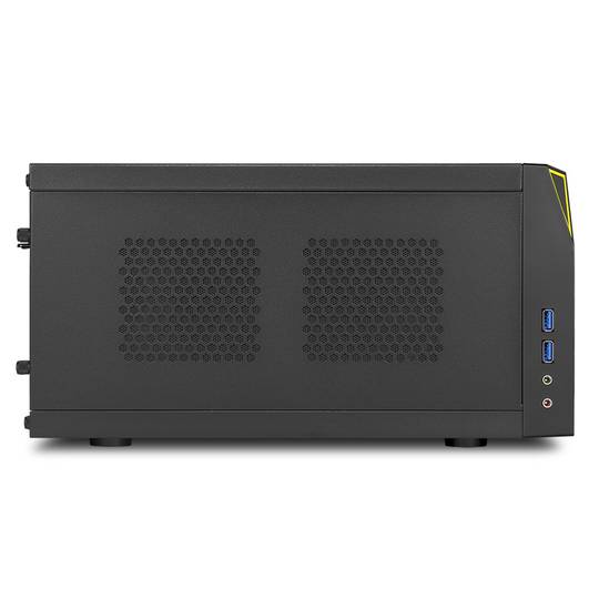 Boîtier Sharkoon Zone C10 Mini-ITX avec 2 ports USB 3.0 sans alimentation noire.