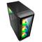 Caixa Sharkoon TK4 RGB ATX com 2 portas USB 3.0 e 1 porta USB 2.0, sem fonte de alimentação, cor preta.