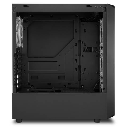 Caixa Sharkoon TK4 RGB ATX com 2 portas USB 3.0 e 1 porta USB 2.0, sem fonte de alimentação, cor preta.
