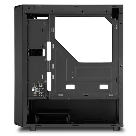 Caixa Sharkoon TK4 RGB ATX com 2 portas USB 3.0 e 1 porta USB 2.0, sem fonte de alimentação, cor preta.