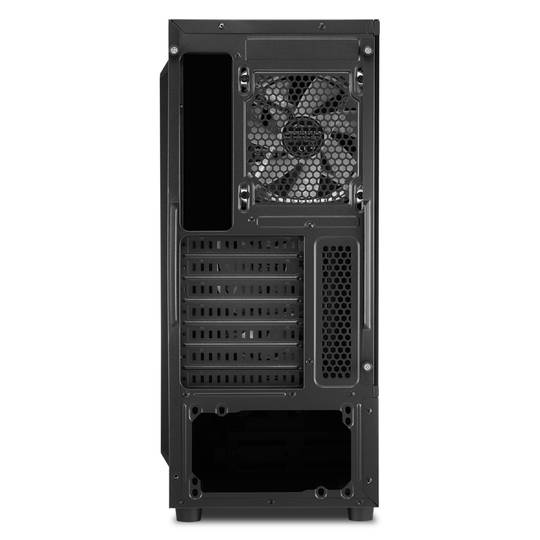 Caixa Sharkoon TK4 RGB ATX com 2 portas USB 3.0 e 1 porta USB 2.0, sem fonte de alimentação, cor preta.