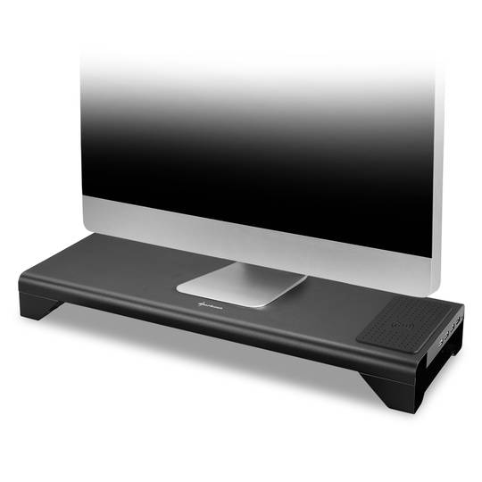 Sharkoon Power Podstawa pod laptopa i monitor z USB i ładowaniem bezprzewodowym, czarna