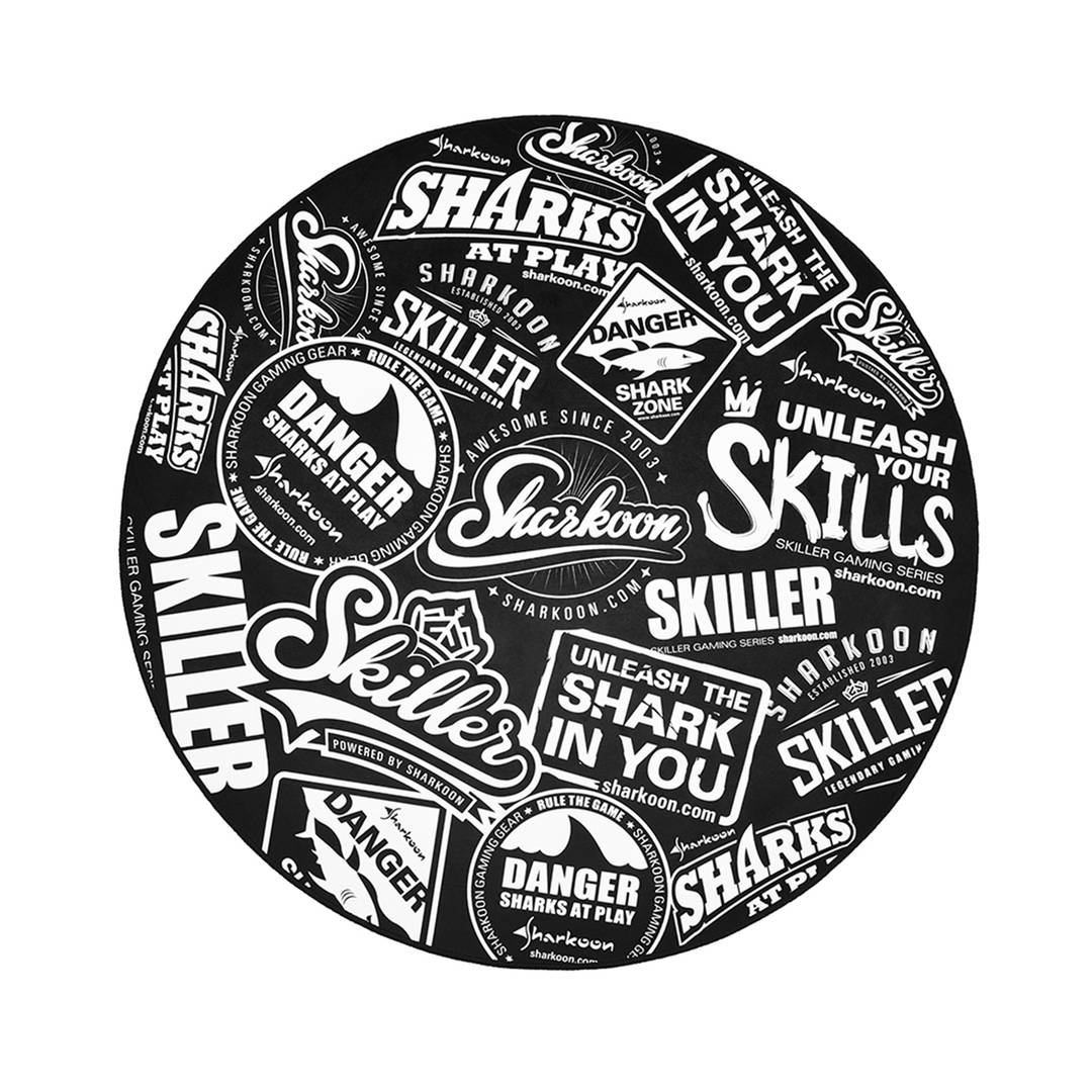 Tapis de chaise de jeu Sharkoon Skiller SFM10 en couleur noire de 120 cm
