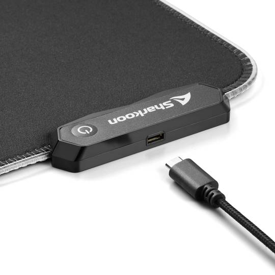 Podkładka pod mysz do gier Sharkoon 1337 RGB V2 360 w kolorze czarnym