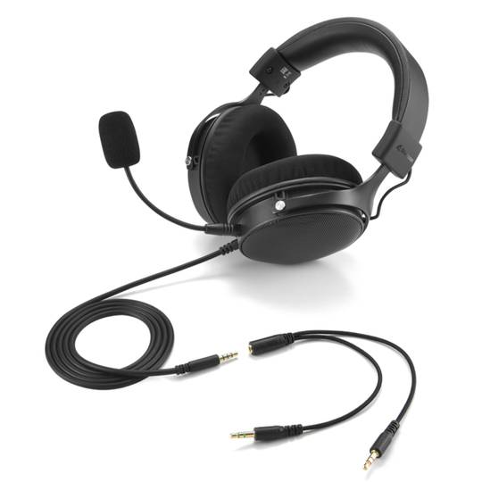 Fones de ouvido gamer Sharkoon B2 preto com microfone
