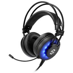 Casque gamer Sharkoon Skiller SGH2 avec microphone et LED de couleur noire.