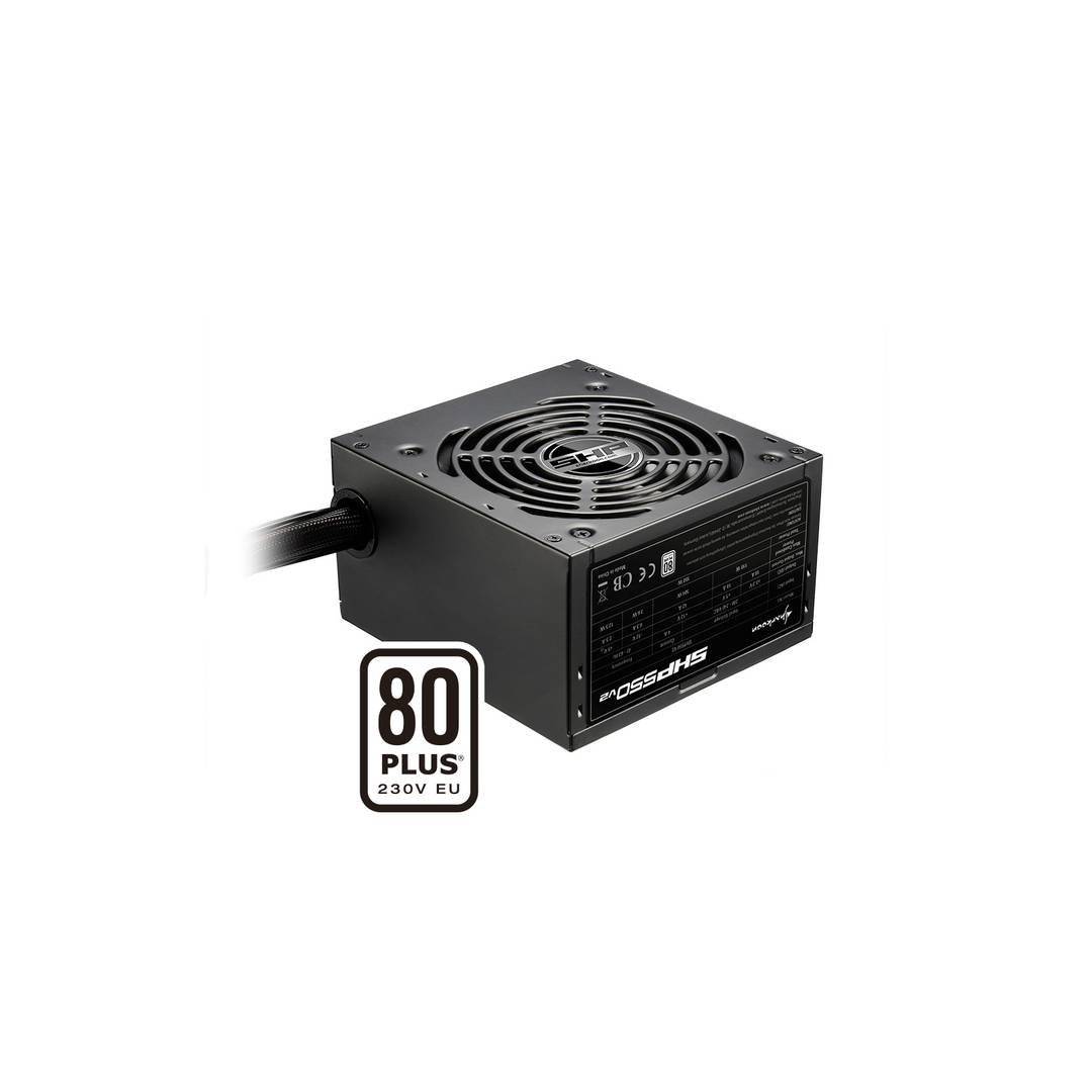 Font d'Alimentació Sharkoon SHP V2 de 650W amb Certificació 80+ ATX en Color Negre