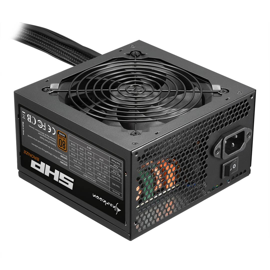 Fuente de Alimentación Sharkoon SHP 600W 80+Bronze ATX en Negro