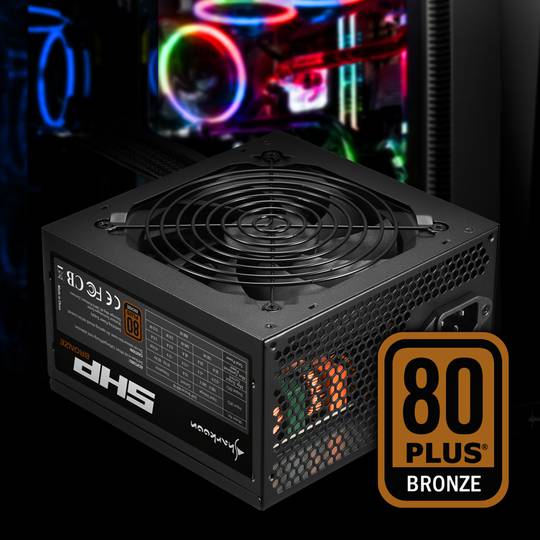 Fuente de Alimentación Sharkoon SHP 600W 80+Bronze ATX en Negro