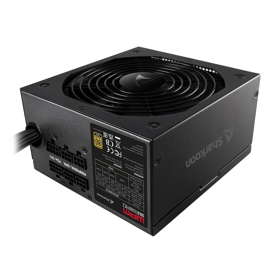 Sharkoon WPM Gold Zero 750W 80+ Alimentation ATX en noir