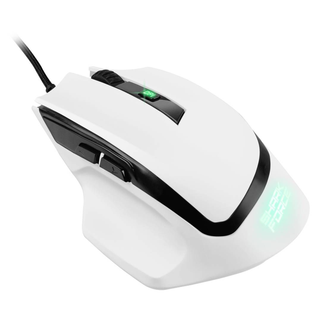 Sharkoon Shark Force II Gaming-Maus in weißer Farbe mit USB
