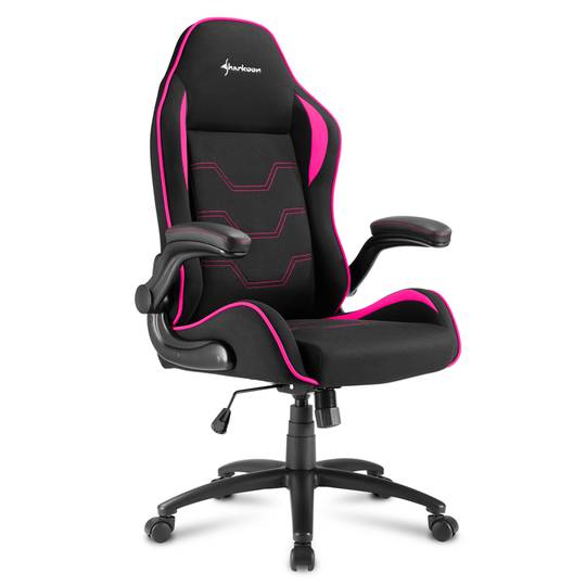 Chaise de jeu Sharkoon Elbrus 1 en noir et rose