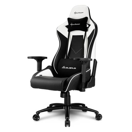 Cadeira para jogos Sharkoon Elbrus 3 em preto e branco