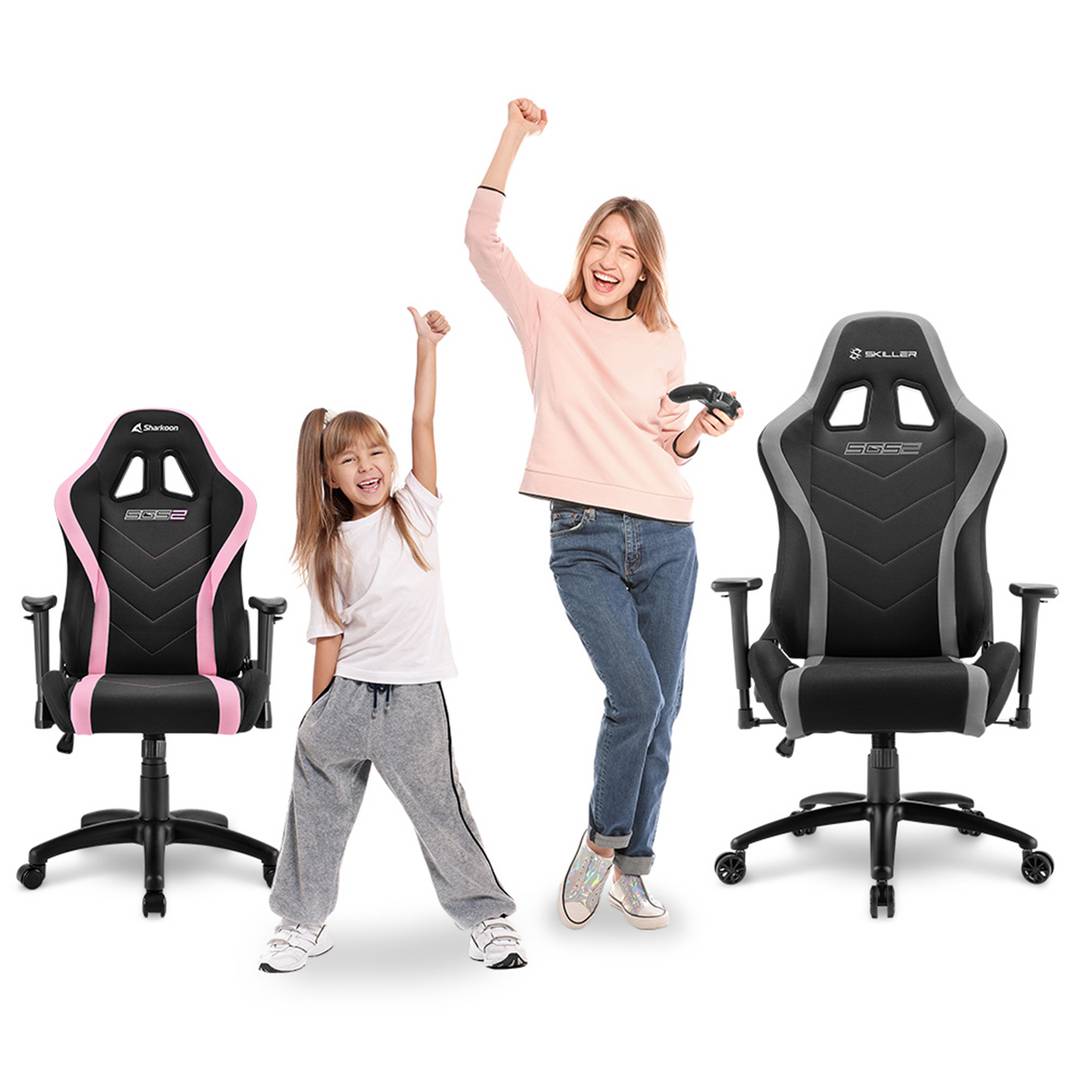 Sedia da gioco Sharkoon Skiller SGS2 JR in nero e rosa
