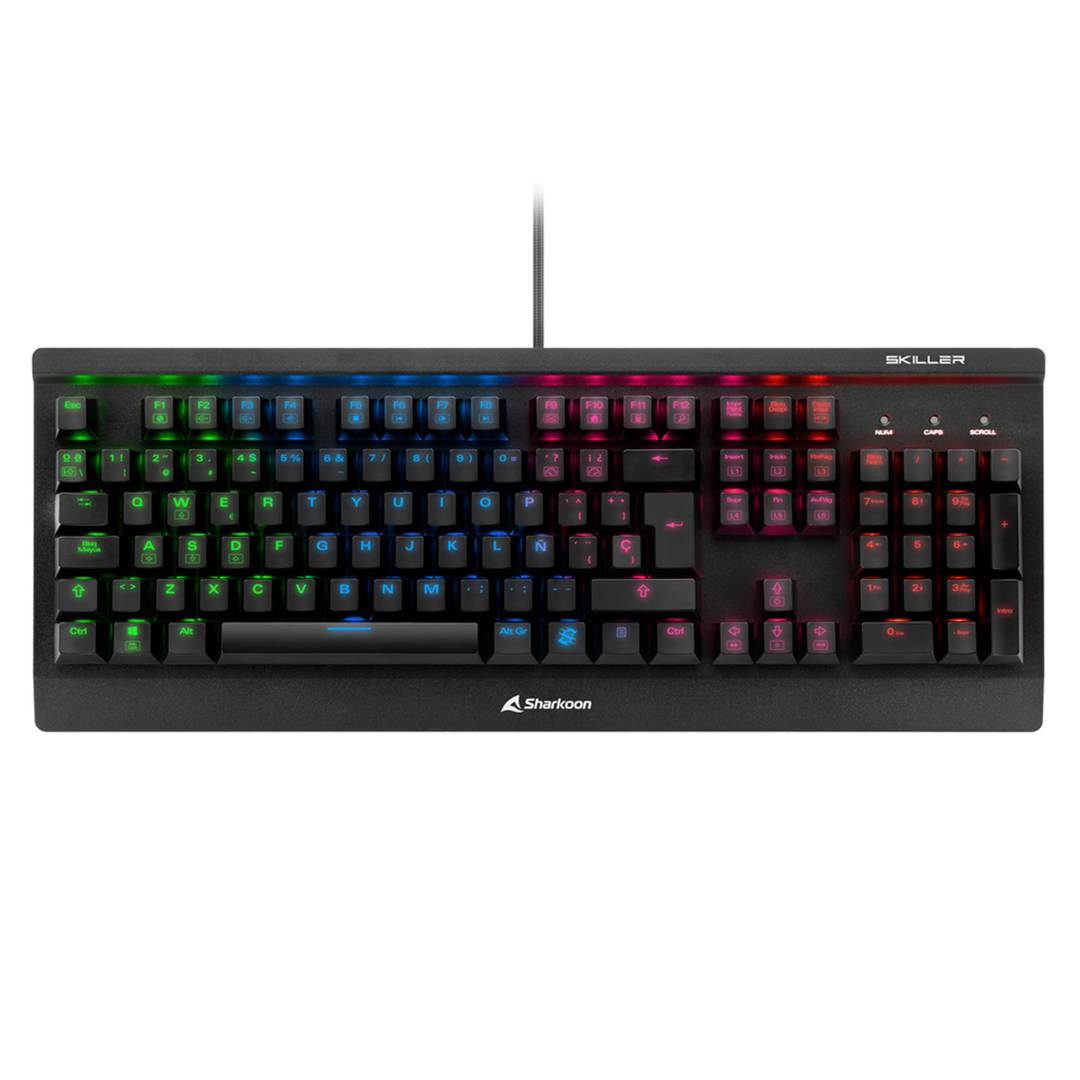 Teclado Gaming Mecánico Sharkoon SGK3 RGB USB con switch Azules