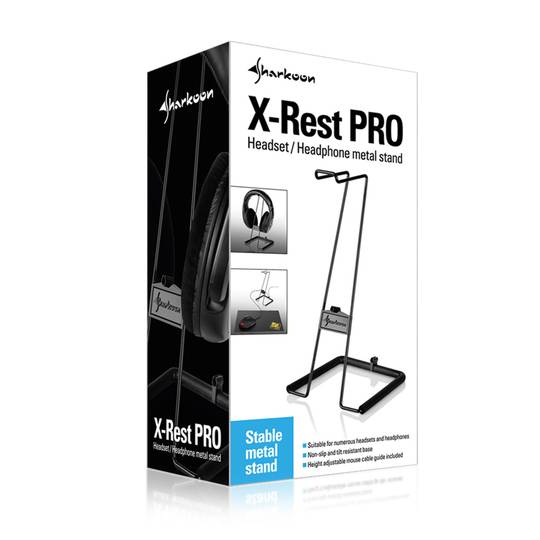 Sharkoon X-Rest Pro Headphone Stand Metallic Black