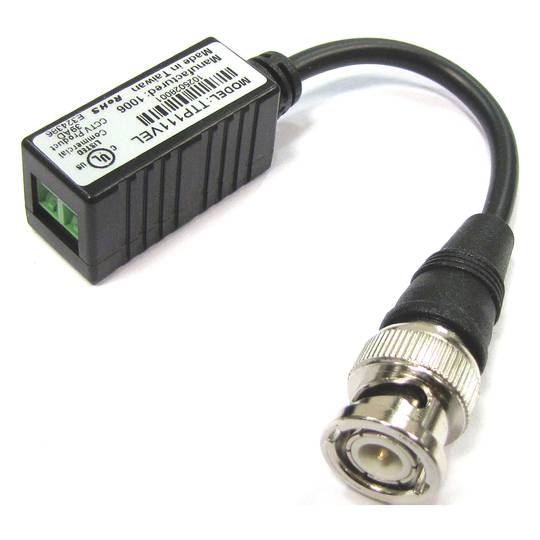 Video Transceiver BNC to Terminal Block 2-pin 10cm TTP111VEL