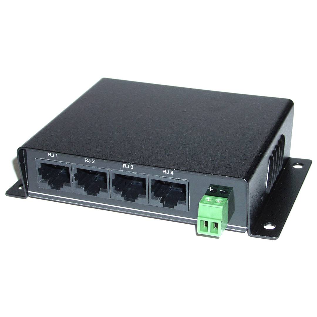 Transceptor de vídeo pasivo 4BNC DATA DC a 4RJ45 TTP444VPD